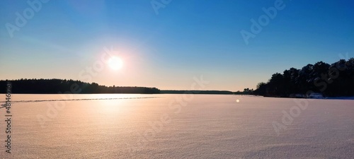 sunset over the river