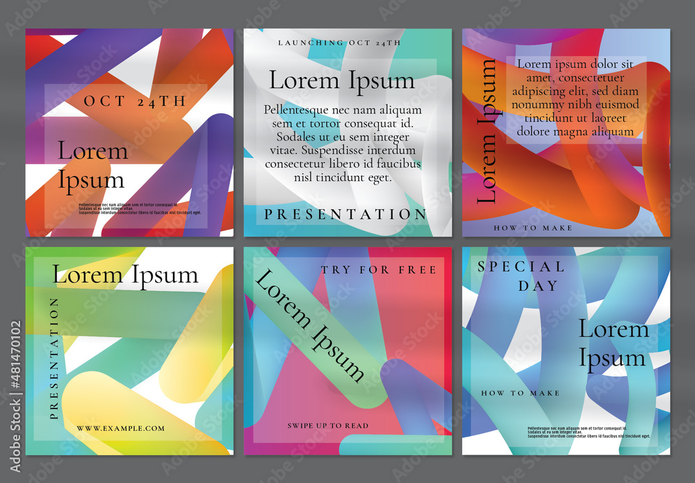 Post Visual Layouts Social Media Post Layout with Futuristic Wavy Cloudy Gradient Shape ...