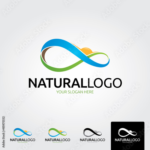 Natural infinity logo template