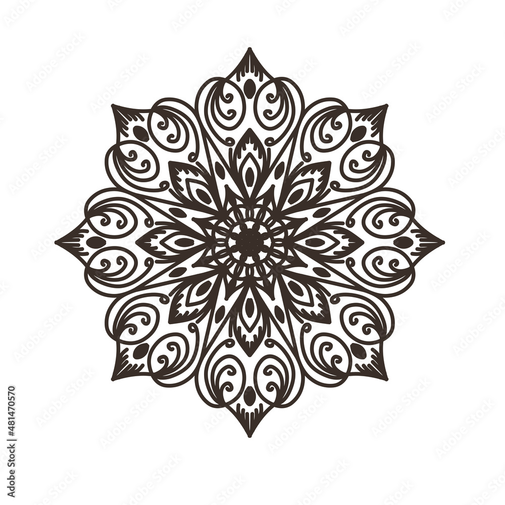 vector illustration of big beautiful outlines mandala, isolated design object vector illustration of big beautiful outlines mandala, isolated design object