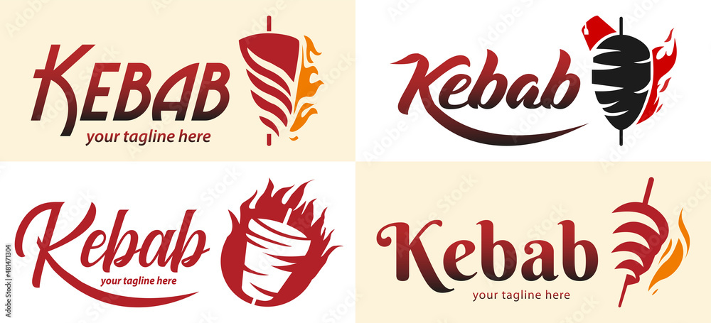 Doner kebab logo for restaurants and markets. Doner kebab logo template. EPS10 vector illustration. Doner kebab logo for restaurants and markets. Doner kebab logo template. EPS10 vector illustration.