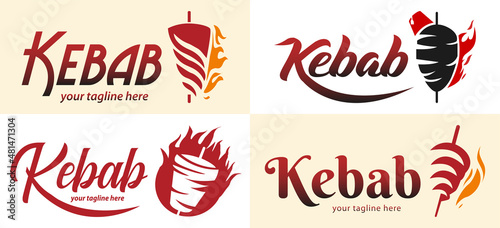 Doner kebab logo for restaurants and markets. Doner kebab logo template. EPS10 vector illustration.