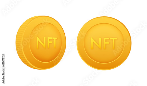 Flat illustration with nft concept. Banner vector. Flat design. Vector design art.