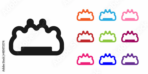 Black Brass knuckles icon isolated on white background. Set icons colorful. Vector