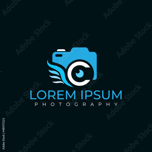 photography minimalist logo vector illustration. Clean and minimalist photography studio logo. 