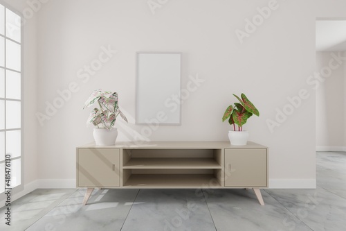 Photo frame design interior 3d rendering
