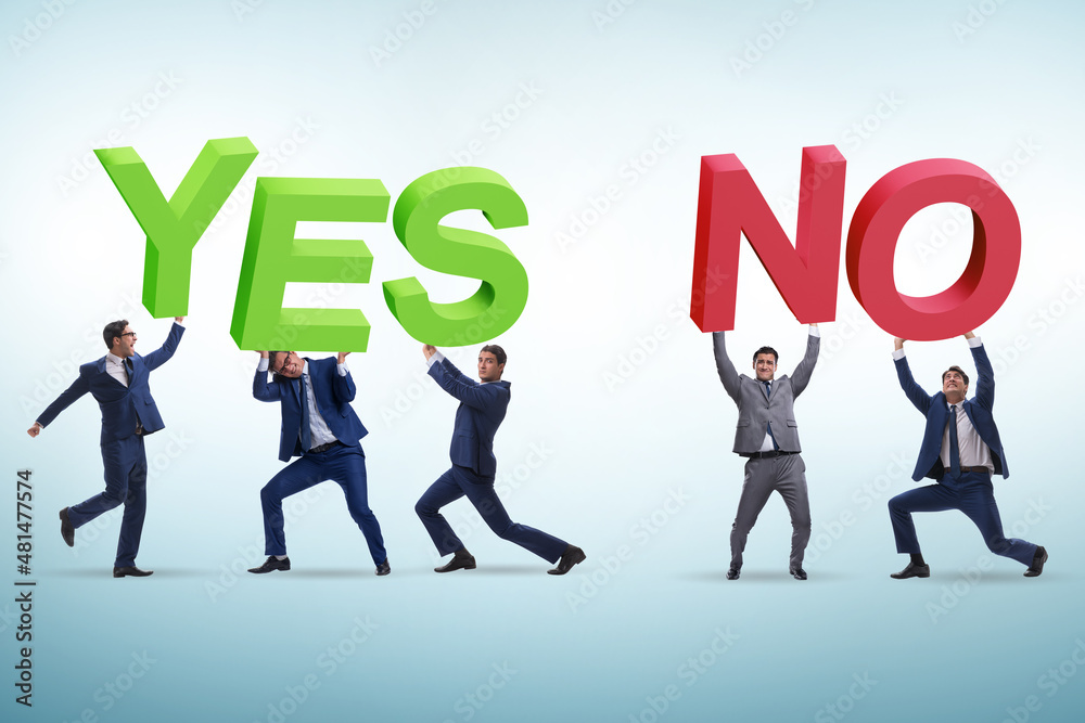 Businessmen in YES NO concept