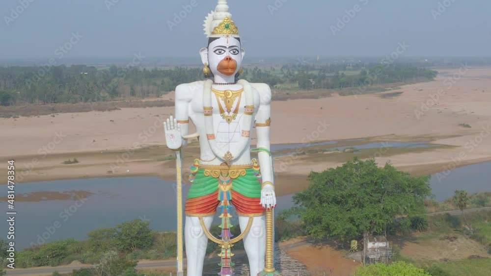 Indias largest Hanuman statue, Drone clip Indias largest Hanuman statue, Drone clip