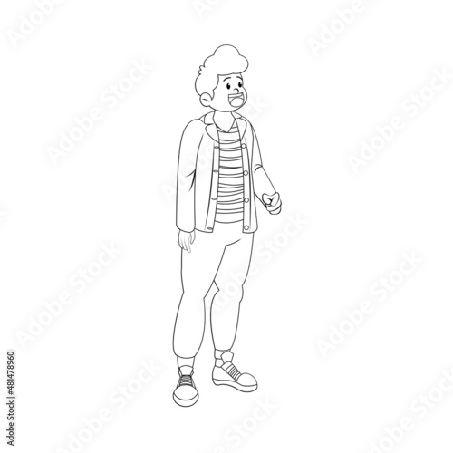 Isolated happy young man Culture Vector illustration