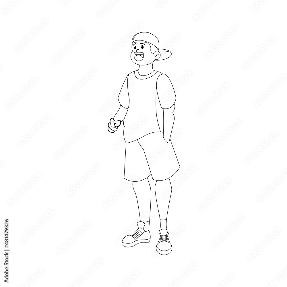 Isolated happy young man Culture Vector illustration Isolated happy young man Culture Vector illustration