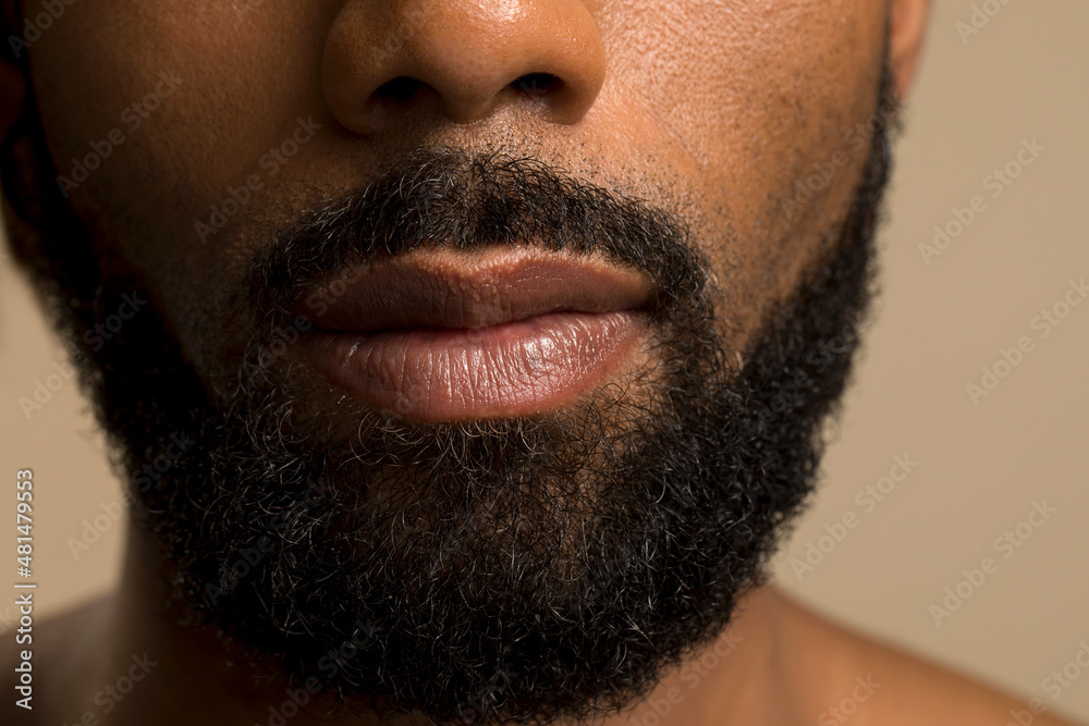 Close-up of male face with beard Close-up of male face with beard