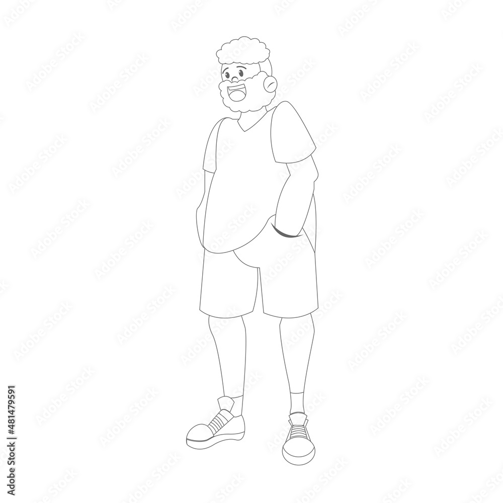 Isolated happy young man Culture Vector illustration Isolated happy young man Culture Vector illustration