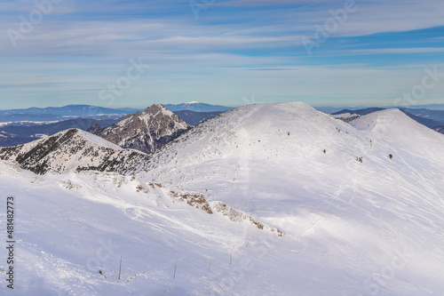 Landscape of winter snowy mountains. The Mala Fatra national park in Slovakia, Europe. © Viliam