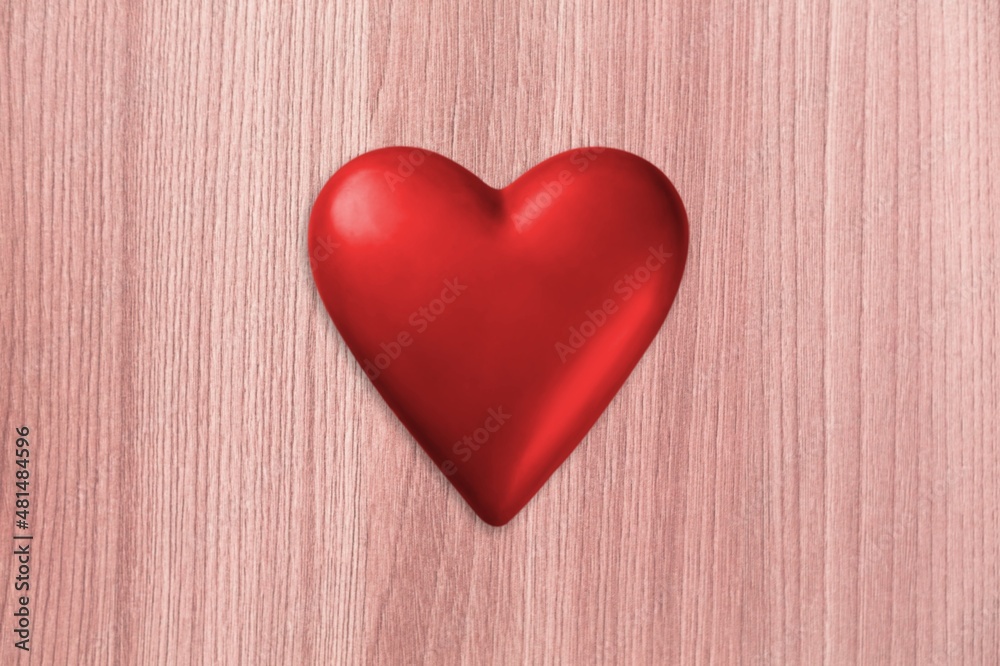 Red heart shape on pastel background Red heart shape on pastel background