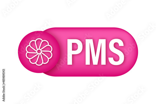 PMS sign. Editable vector stroke. Vector illustration. Calendar icon.