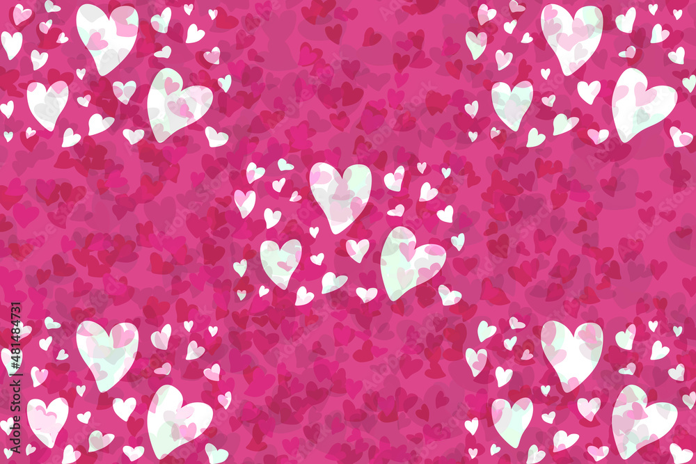 hand drawn sweet heart shapes valentines day decoration holiday white pink background hand drawn sweet heart shapes valentines day decoration holiday white pink background