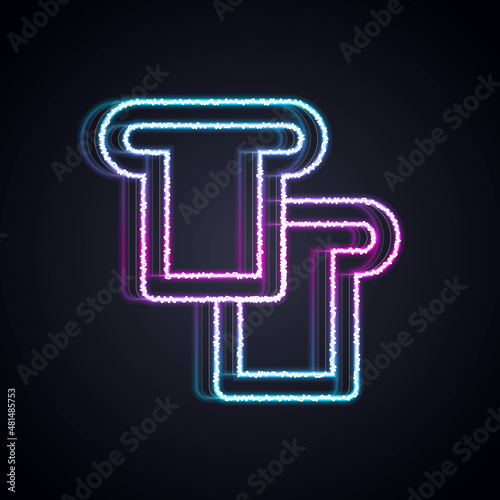 Glowing neon line Bread toast for sandwich piece of roasted crouton icon isolated on black background. Lunch, dinner, breakfast snack. Vector