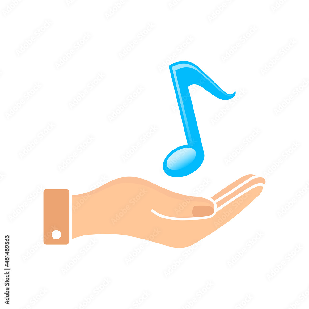 Open Hand With Notes Music Logo Design Template. Open Hand With Notes Music Logo Design Template.