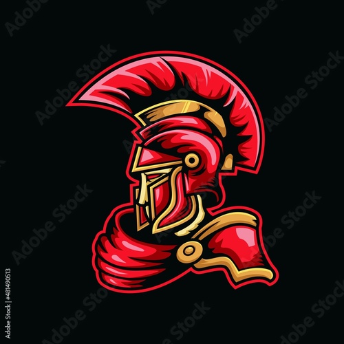 Wallpaper Mural spartan mascot e-sport logo vector illustration. spartan warrior character Torontodigital.ca