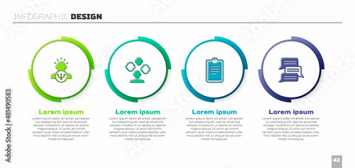 Set Psychology, Schizophrenia, Psychological test and Online psychological counseling. Business infographic template. Vector