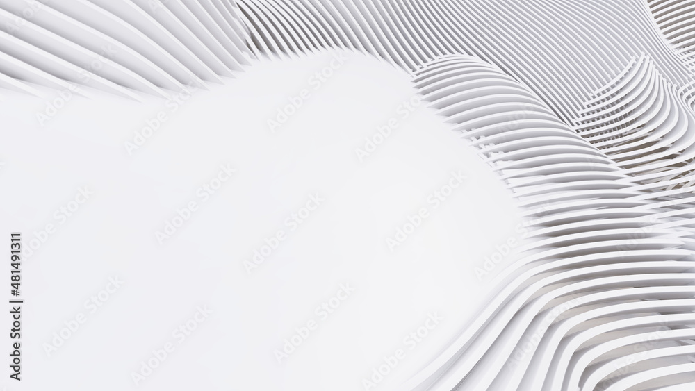 Abstract Curved Shapes. White Circular Background. Abstract Curved Shapes. White Circular Background.