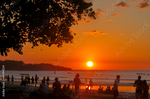 A sunset on the Costa Rican coast of Tamarindo. © phillips