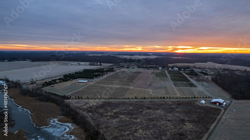 Drone Sunrise in Plainsboro Cranbury Princeton