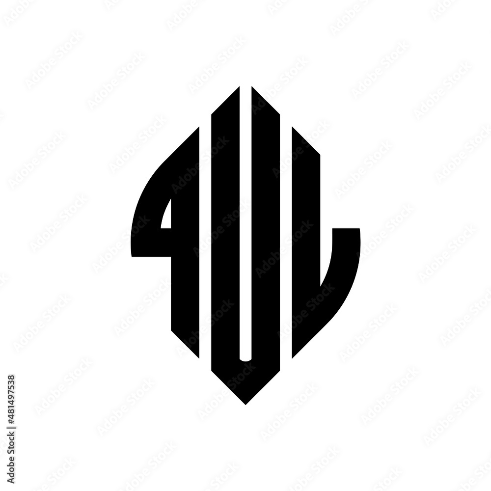 QUL circle letter logo design with circle and ellipse shape. QUL ...