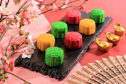Photography Snowskin Mooncake with Colorful Variation