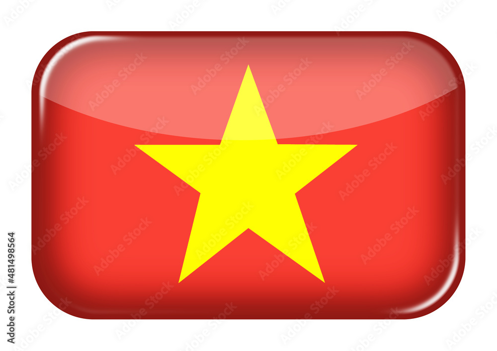 Vietnam web icon rectangle button with clipping path 3d illustration Vietnam web icon rectangle button with clipping path 3d illustration