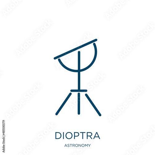 dioptra icon from astronomy collection. Thin linear dioptra, astronomy, space outline icon isolated on white background. Line vector dioptra sign, symbol for web and mobile