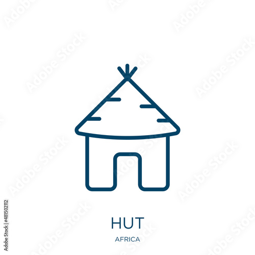hut icon from africa collection. Thin linear hut, nature, travel outline icon isolated on white background. Line vector hut sign, symbol for web and mobile