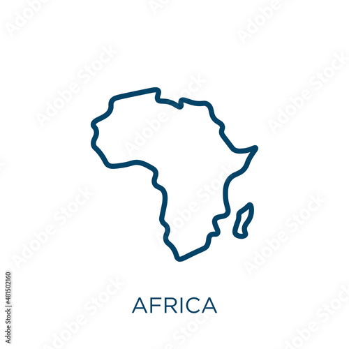 africa icon from africa collection. Thin linear africa, map, travel outline icon isolated on white background. Line vector africa sign, symbol for web and mobile