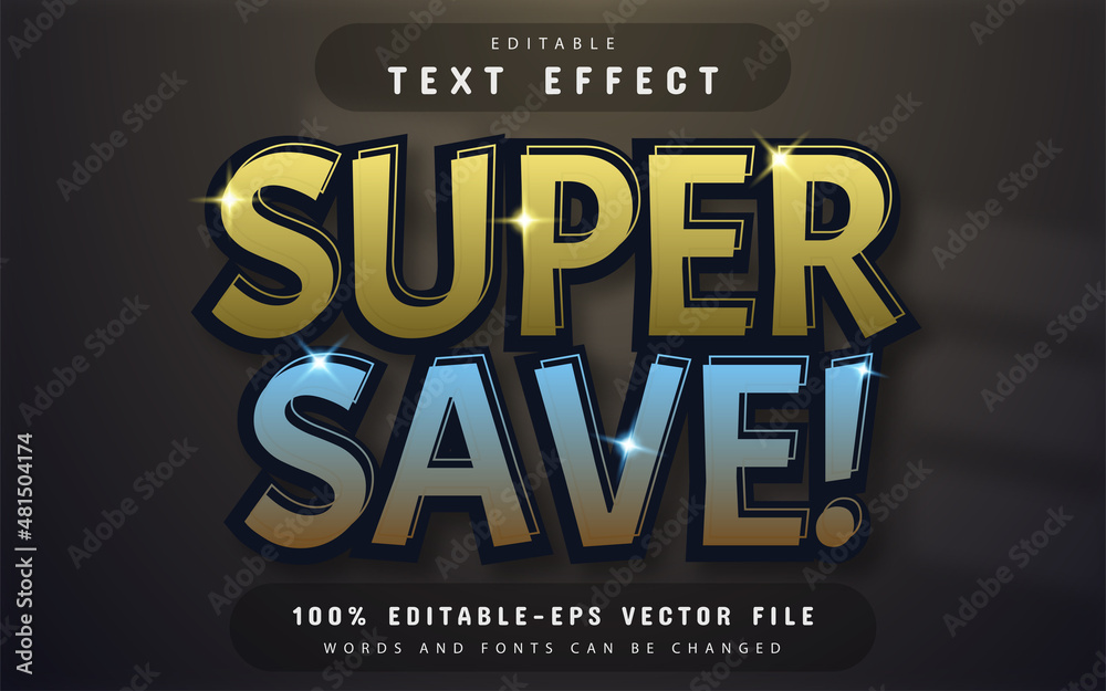 Super save text effect editable