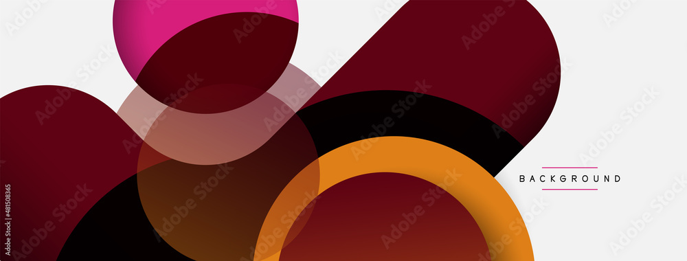 Creative geometric wallpaper. Minimal abstract background. Circles composition vector illustration for wallpaper banner background or landing page Creative geometric wallpaper. Minimal abstract background. Circles composition vector illustration for wallpaper banner background or landing page