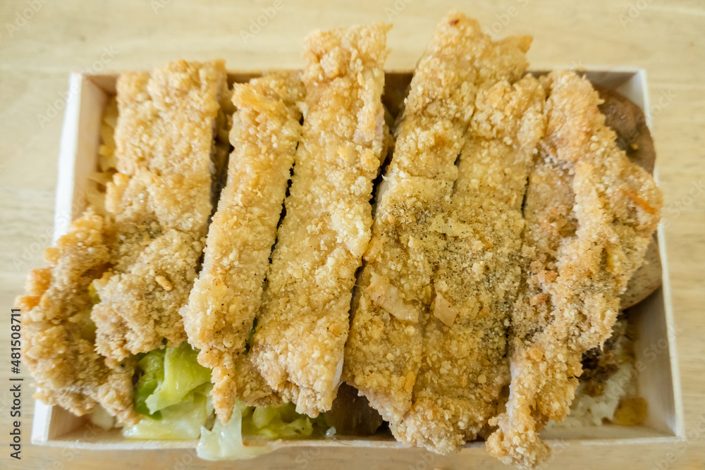 fried pork chop lunch box fried pork chop lunch box