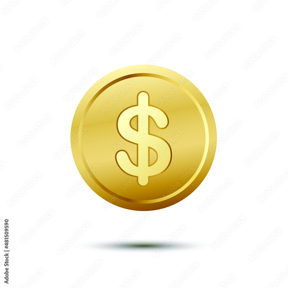 vector golden coin with dollar sign vector golden coin with dollar sign