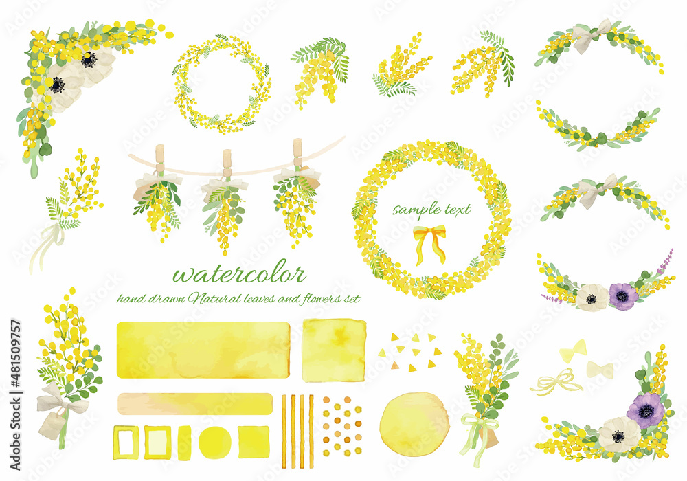 手書きのミモザのイラスト Stock Vector Adobe Stock