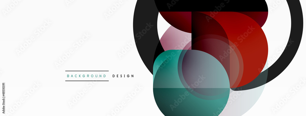 Round triangle shapes lines and circles. Geometric vector illustration for wallpaper banner background or landing page Round triangle shapes lines and circles. Geometric vector illustration for wallpaper banner background or landing page