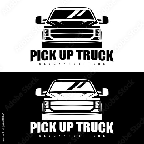 pick up truck logo design vector