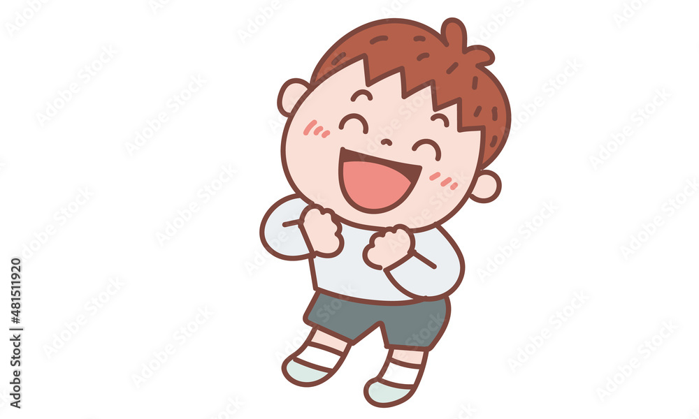 わあ!と喜ぶ男の子 わあ!と喜ぶ男の子