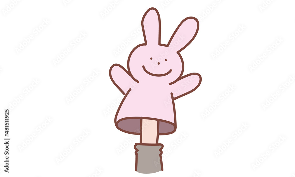 Obraz premium うさぎの指人形