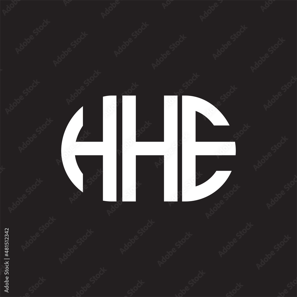 HHE letter logo design on black background. HHE creative initials letter logo concept. HHE letter design.