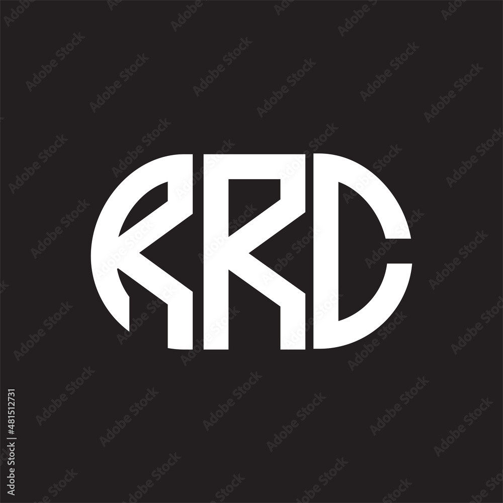 RRC letter logo design on black background. RRC creative initials letter logo concept. RRC letter design.