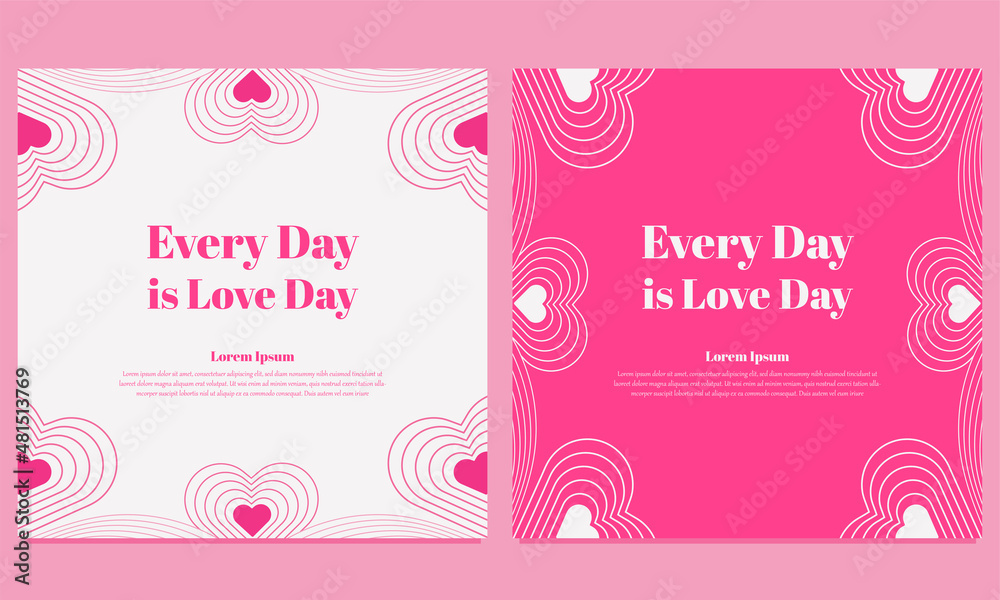 pink love valentines day social media post template pink love valentines day social media post template