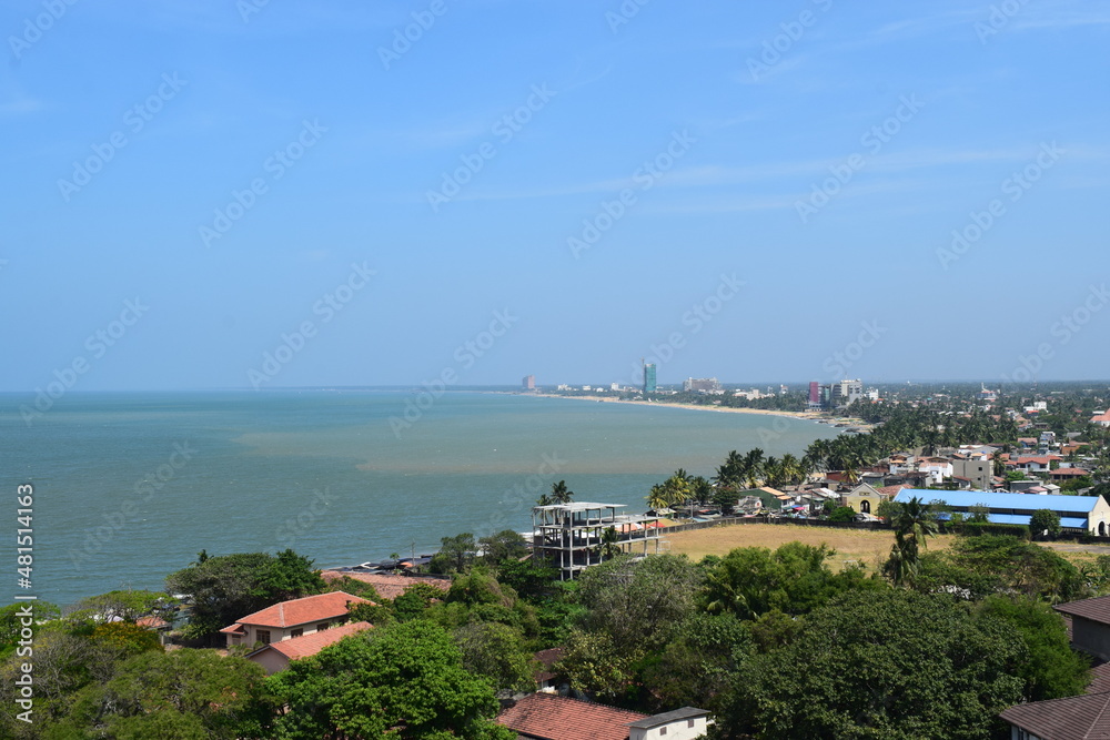 view of the port country (Area view of urban city with coastline )