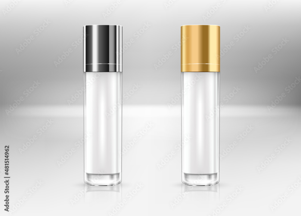 Realistic Detailed 3d Blank Perfume Bottle Empty Template Mockup Set Different Types Opened and Closed View. Vector illustration Realistic Detailed 3d Blank Perfume Bottle Empty Template Mockup Set Different Types Opened and Closed View. Vector illustration