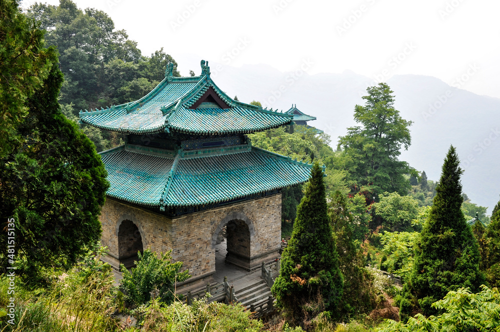 Ancient Chinese Architecture: Close-up of Temple Architecture in Wudang Mountain Ancient Chinese Architecture: Close-up of Temple Architecture in Wudang Mountain