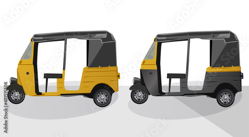 tuk tuk vector template design , Side View , White background