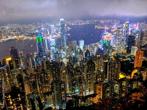 city skyline at night